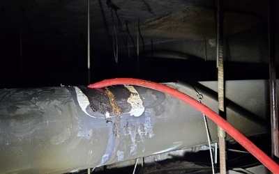 아파트공용배관의 복합적인 슬러지 덩어리