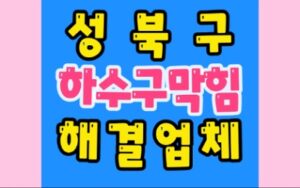 성북구하수구막힘 싱크대배관막힘 뚫음