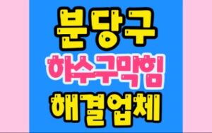 분당구하수구막힘 수내동 싱크대막힘 이매동