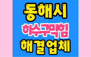 동해싱크대막힘 또는 하수구막힘 역류해결