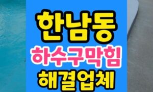 한남동 싱크대막힘 착즙기 섬유질밧줄때문에 역류 하수구고압세척